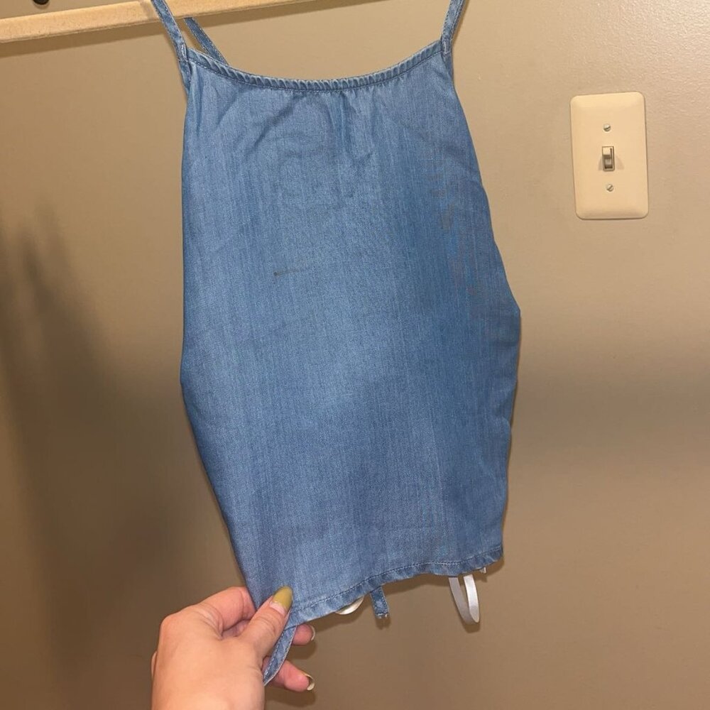 RVCA faux denim halter top